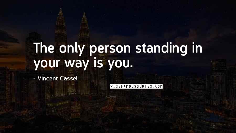 Vincent Cassel Quotes: The only person standing in your way is you.