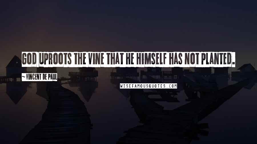Vincent De Paul Quotes: God uproots the vine that He Himself has not planted.