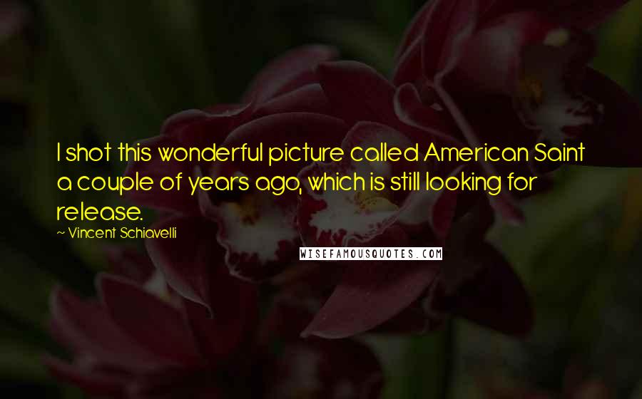 Vincent Schiavelli Quotes: I shot this wonderful picture called American Saint a couple of years ago, which is still looking for release.