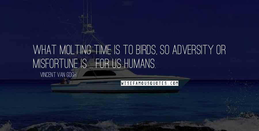 Vincent Van Gogh Quotes: What molting time is to birds, so adversity or misfortune is ... for us humans.