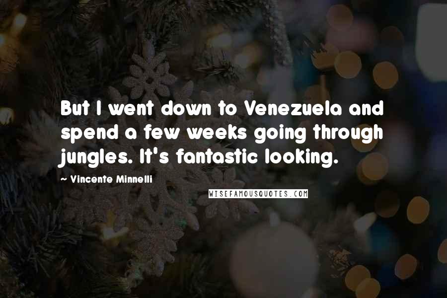 Vincente Minnelli Quotes: But I went down to Venezuela and spend a few weeks going through jungles. It's fantastic looking.