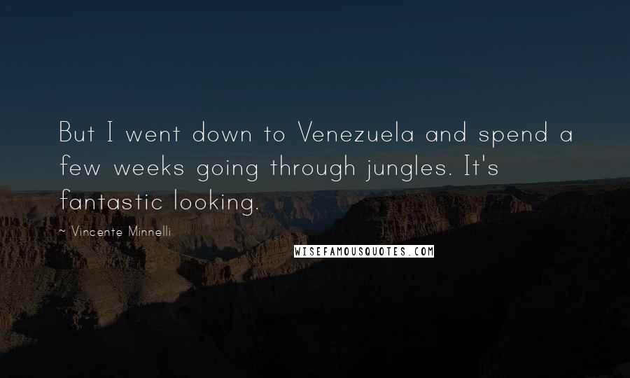 Vincente Minnelli Quotes: But I went down to Venezuela and spend a few weeks going through jungles. It's fantastic looking.