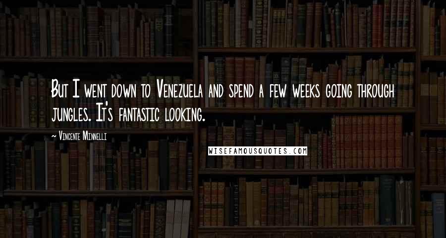 Vincente Minnelli Quotes: But I went down to Venezuela and spend a few weeks going through jungles. It's fantastic looking.