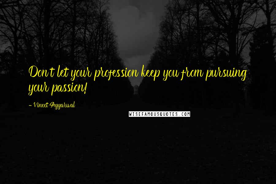 Vineet Aggarwal Quotes: Don't let your profession keep you from pursuing your passion!