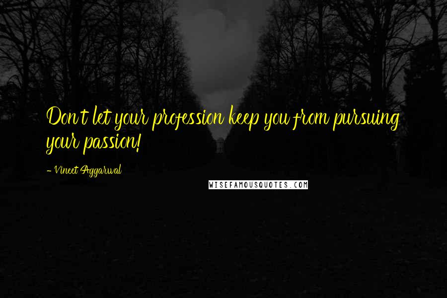 Vineet Aggarwal Quotes: Don't let your profession keep you from pursuing your passion!