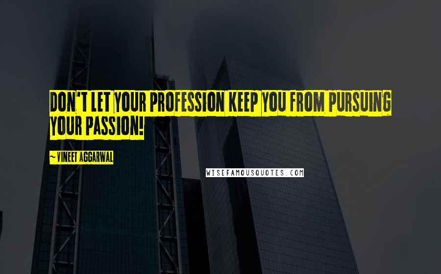 Vineet Aggarwal Quotes: Don't let your profession keep you from pursuing your passion!