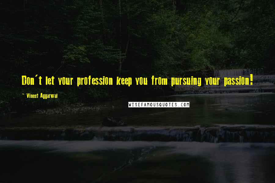 Vineet Aggarwal Quotes: Don't let your profession keep you from pursuing your passion!