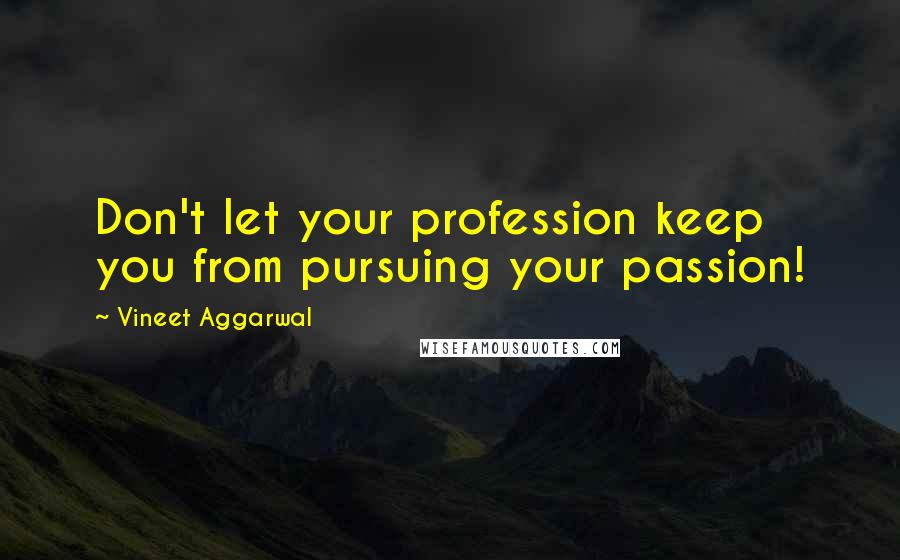 Vineet Aggarwal Quotes: Don't let your profession keep you from pursuing your passion!