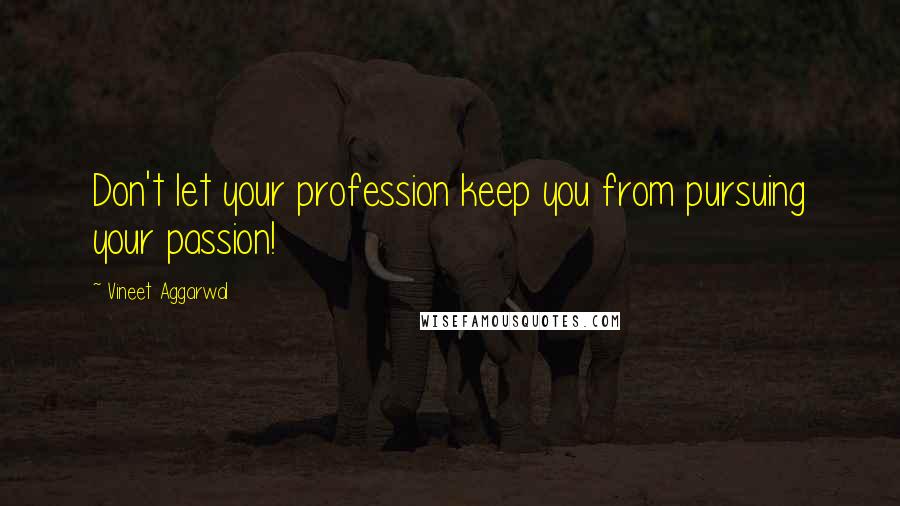 Vineet Aggarwal Quotes: Don't let your profession keep you from pursuing your passion!