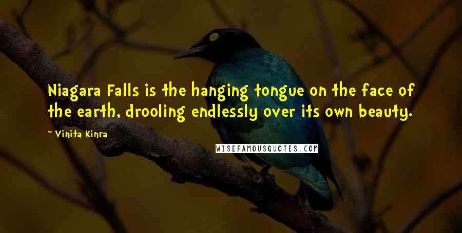 Vinita Kinra Quotes: Niagara Falls is the hanging tongue on the face of the earth, drooling endlessly over its own beauty.