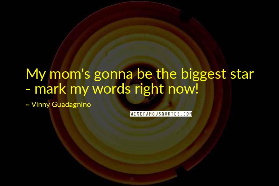 Vinny Guadagnino Quotes: My mom's gonna be the biggest star - mark my words right now!