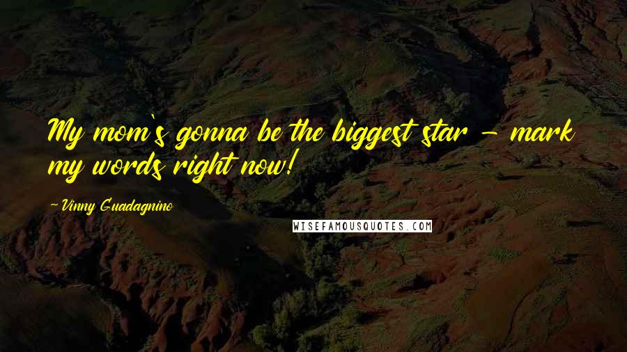 Vinny Guadagnino Quotes: My mom's gonna be the biggest star - mark my words right now!