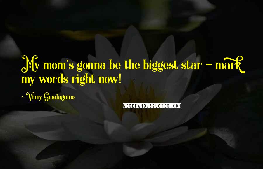 Vinny Guadagnino Quotes: My mom's gonna be the biggest star - mark my words right now!