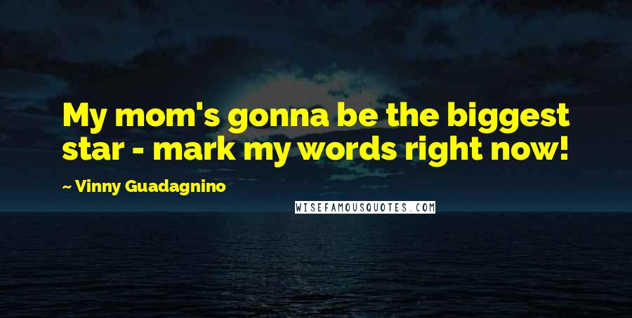Vinny Guadagnino Quotes: My mom's gonna be the biggest star - mark my words right now!