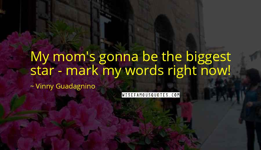 Vinny Guadagnino Quotes: My mom's gonna be the biggest star - mark my words right now!