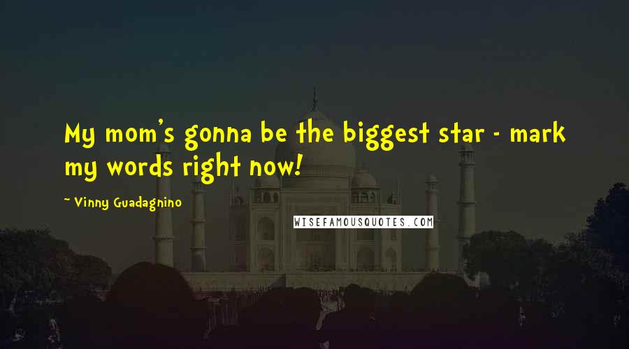 Vinny Guadagnino Quotes: My mom's gonna be the biggest star - mark my words right now!