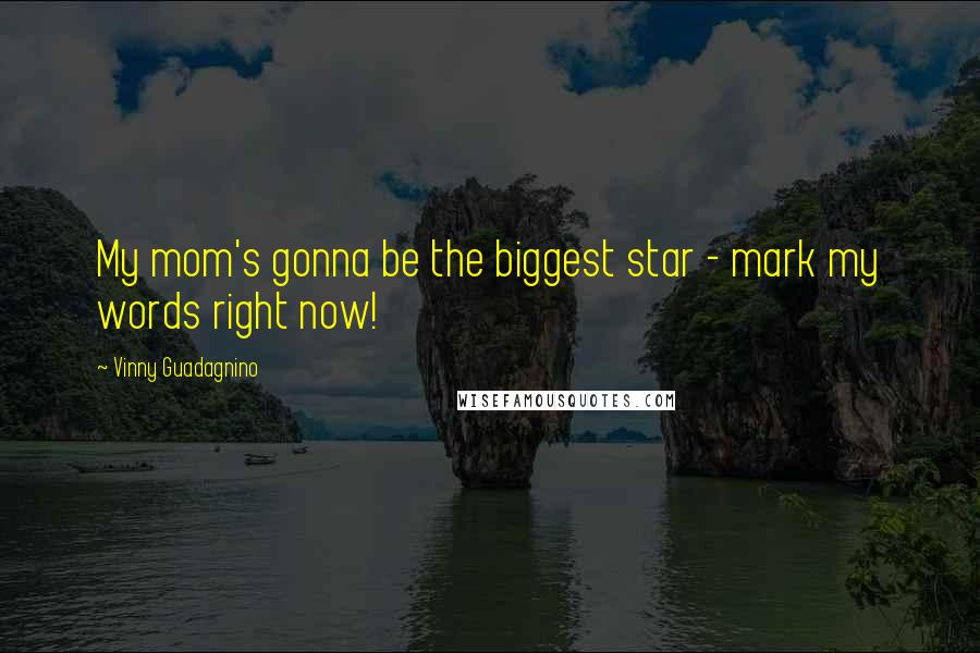 Vinny Guadagnino Quotes: My mom's gonna be the biggest star - mark my words right now!
