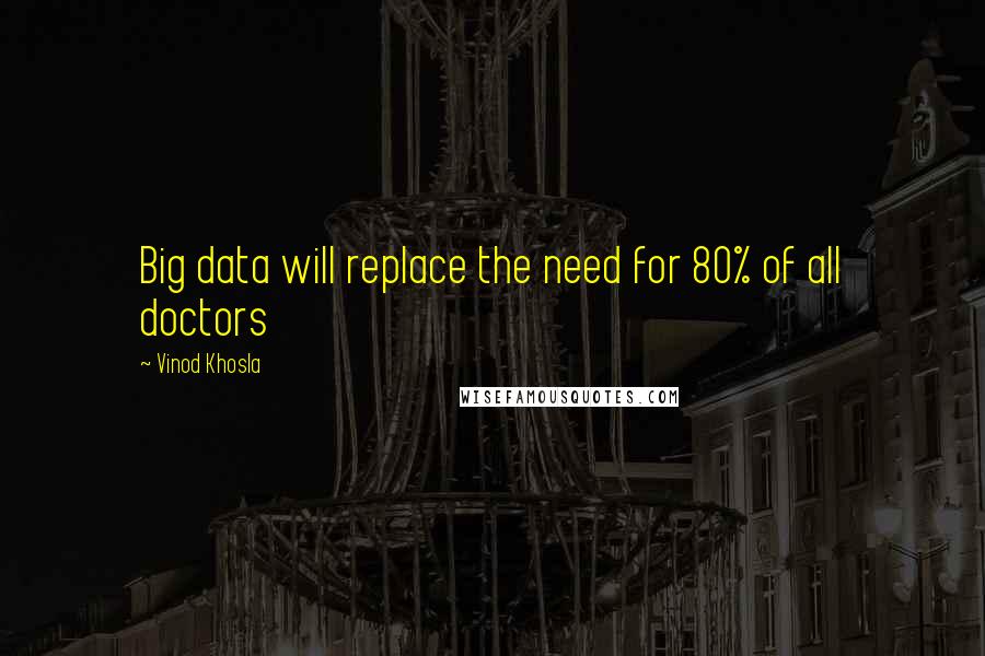 Vinod Khosla Quotes: Big data will replace the need for 80% of all doctors