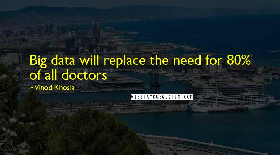Vinod Khosla Quotes: Big data will replace the need for 80% of all doctors
