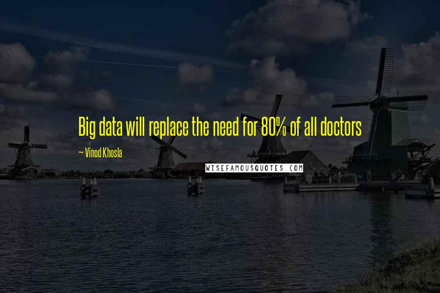 Vinod Khosla Quotes: Big data will replace the need for 80% of all doctors