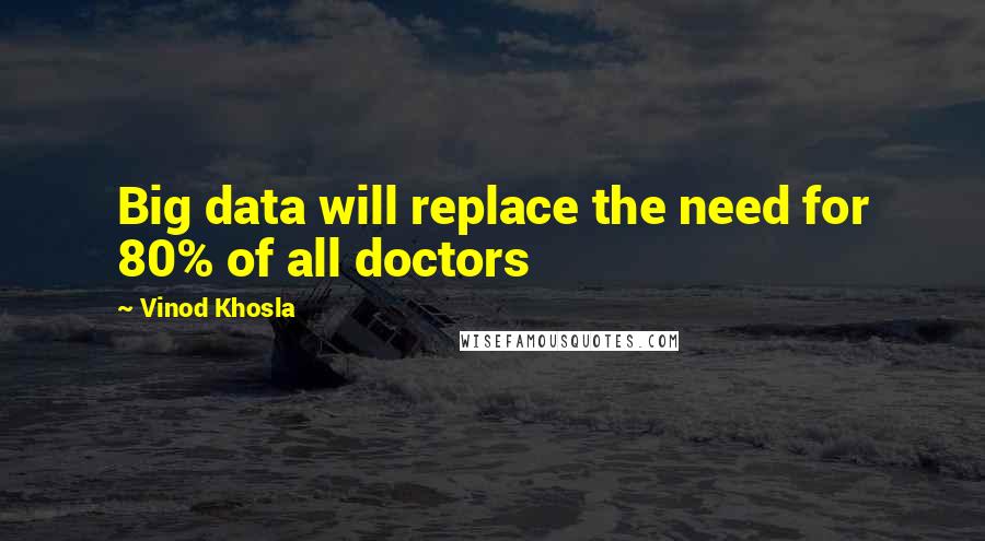 Vinod Khosla Quotes: Big data will replace the need for 80% of all doctors