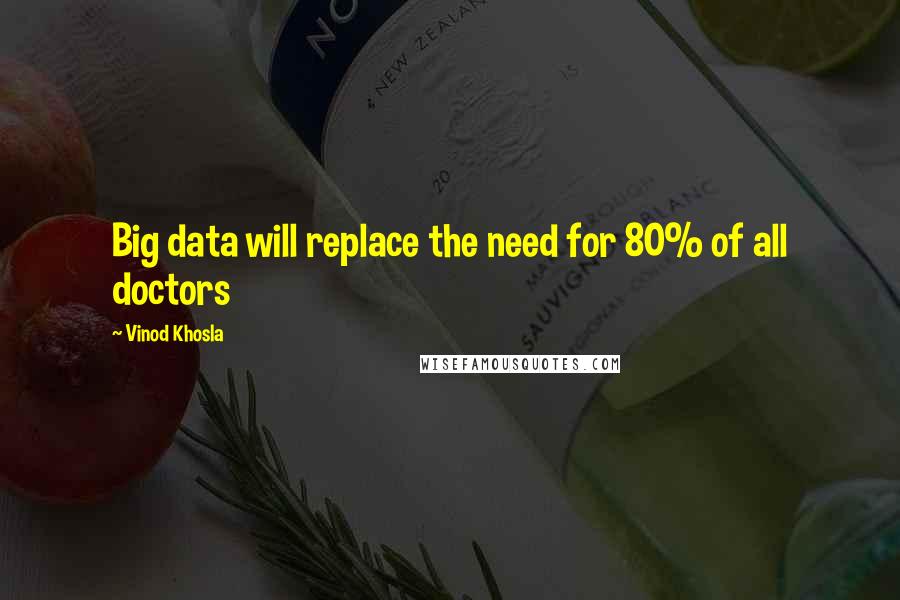 Vinod Khosla Quotes: Big data will replace the need for 80% of all doctors