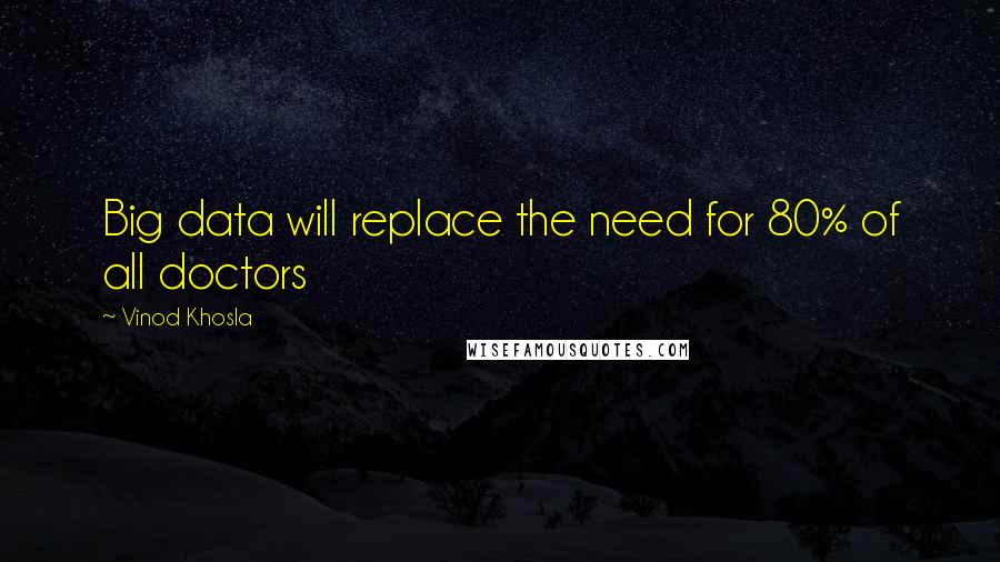 Vinod Khosla Quotes: Big data will replace the need for 80% of all doctors