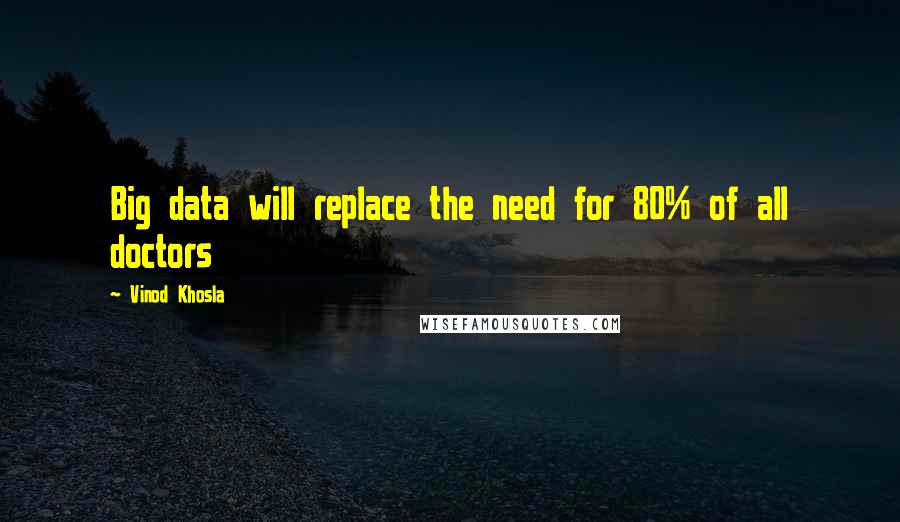 Vinod Khosla Quotes: Big data will replace the need for 80% of all doctors