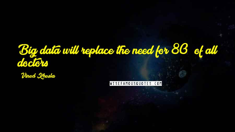 Vinod Khosla Quotes: Big data will replace the need for 80% of all doctors