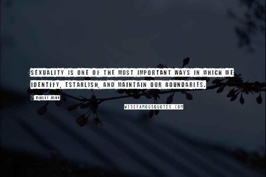 Violet Blue Quotes: Sexuality is one of the most important ways in which we identify, establish, and maintain our boundaries.