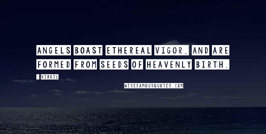 Virgil Quotes: Angels boast ethereal vigor, and are formed from seeds of heavenly birth.