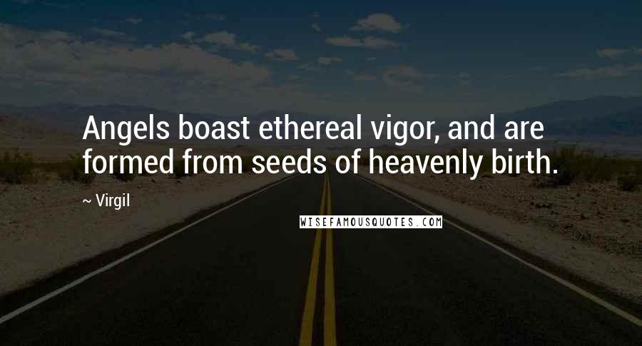 Virgil Quotes: Angels boast ethereal vigor, and are formed from seeds of heavenly birth.