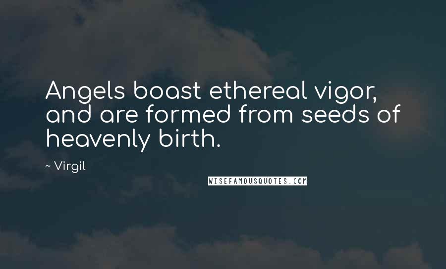 Virgil Quotes: Angels boast ethereal vigor, and are formed from seeds of heavenly birth.