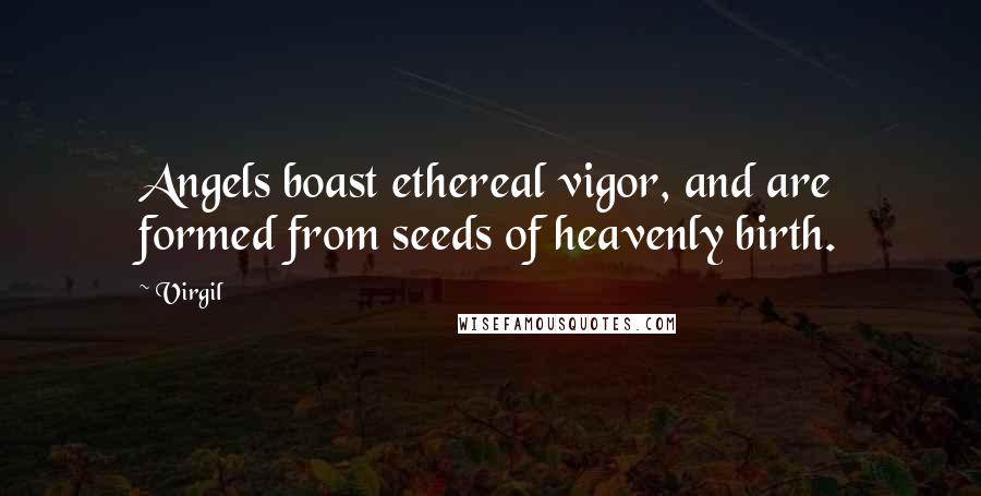 Virgil Quotes: Angels boast ethereal vigor, and are formed from seeds of heavenly birth.