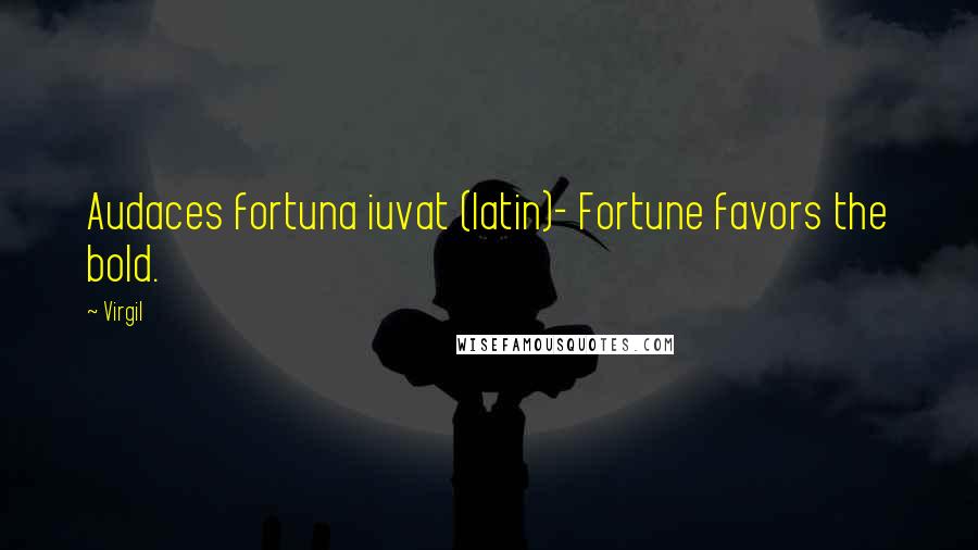 Virgil Quotes: Audaces fortuna iuvat (latin)- Fortune favors the bold.