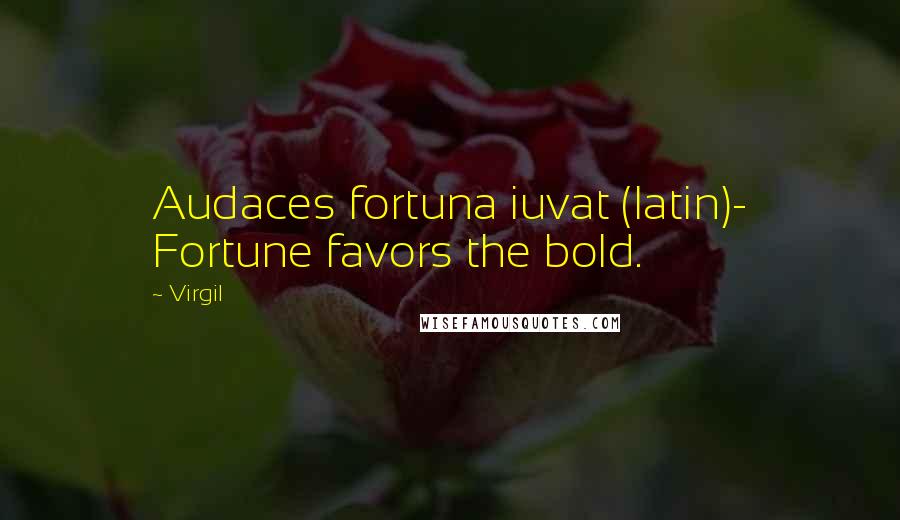 Virgil Quotes: Audaces fortuna iuvat (latin)- Fortune favors the bold.