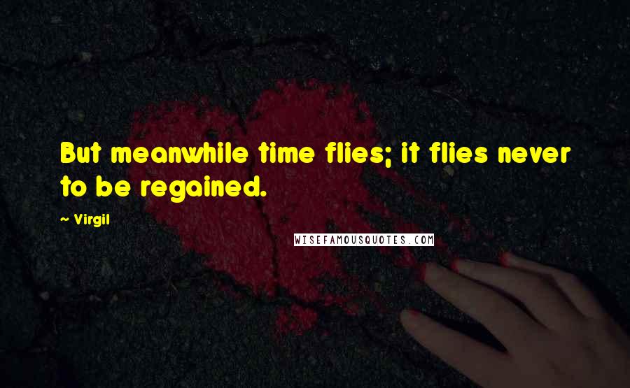Virgil Quotes: But meanwhile time flies; it flies never to be regained.