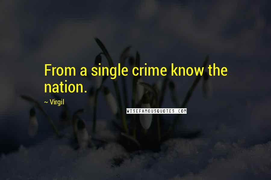 Virgil Quotes: From a single crime know the nation.