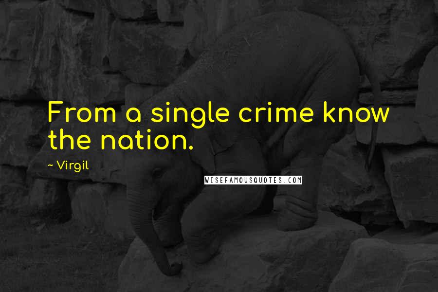 Virgil Quotes: From a single crime know the nation.