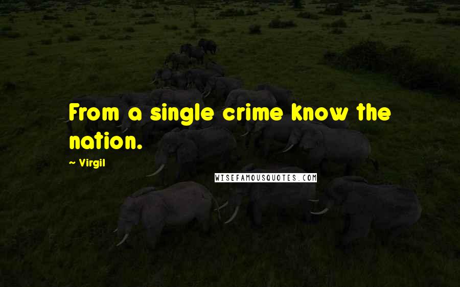 Virgil Quotes: From a single crime know the nation.