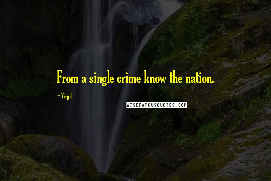 Virgil Quotes: From a single crime know the nation.