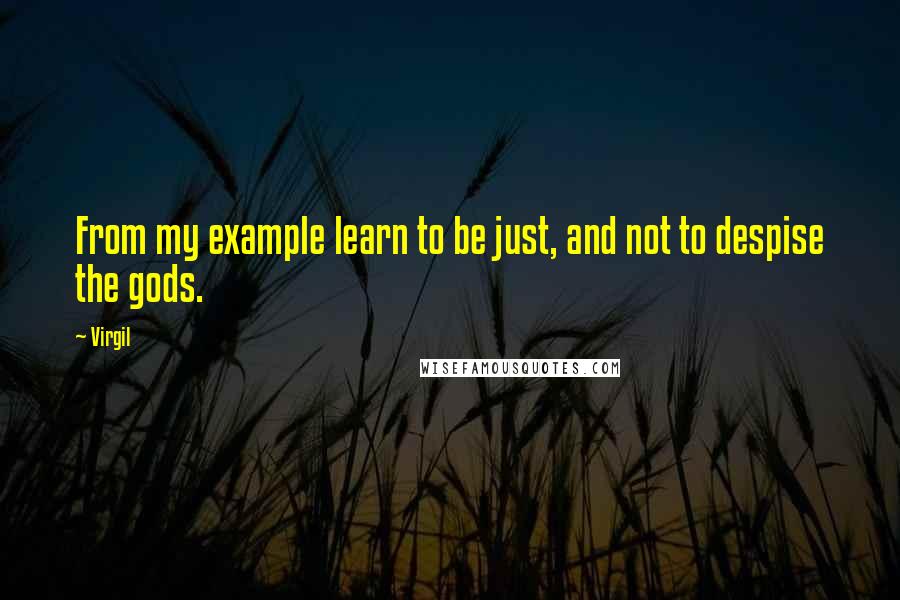 Virgil Quotes: From my example learn to be just, and not to despise the gods.