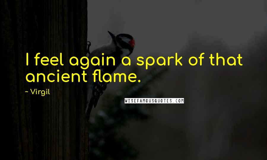 Virgil Quotes: I feel again a spark of that ancient flame.