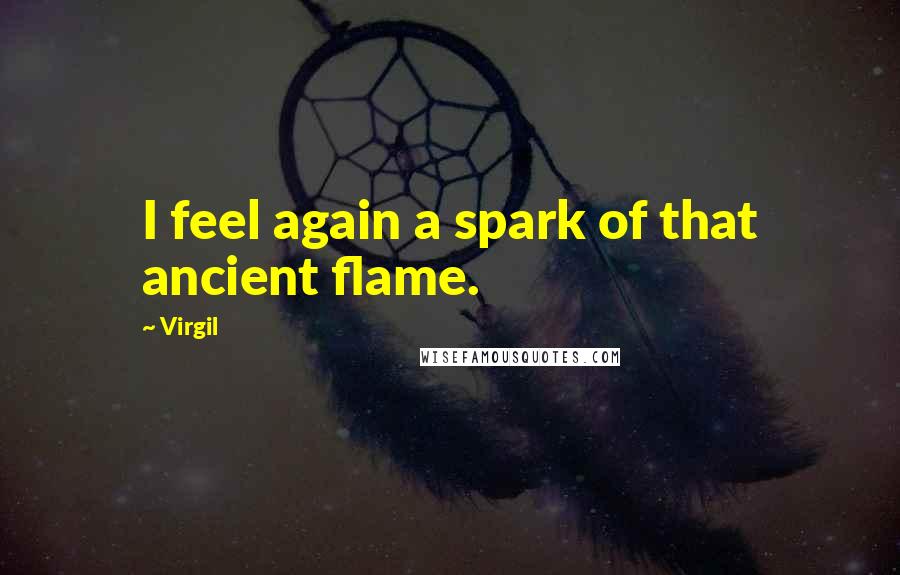 Virgil Quotes: I feel again a spark of that ancient flame.