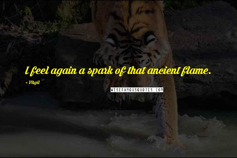 Virgil Quotes: I feel again a spark of that ancient flame.