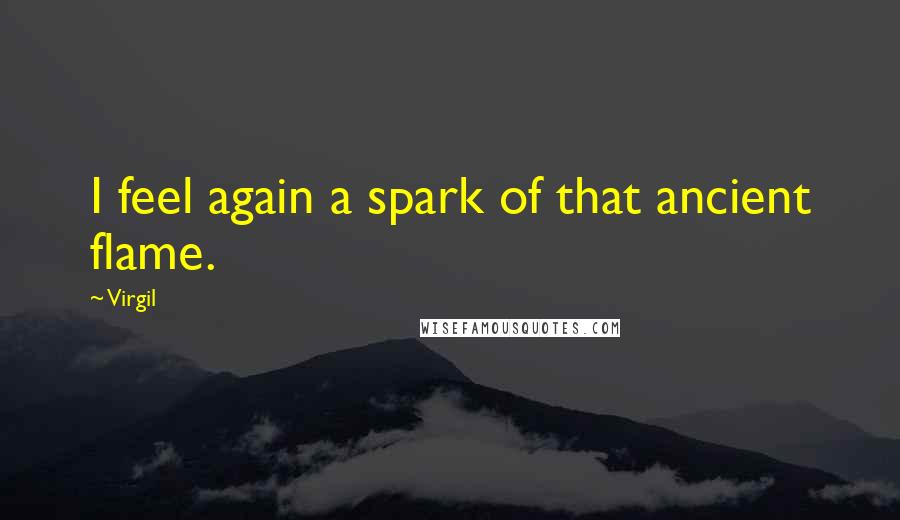 Virgil Quotes: I feel again a spark of that ancient flame.