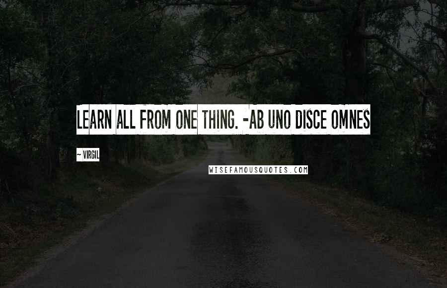 Virgil Quotes: Learn all from one thing. -Ab uno disce omnes