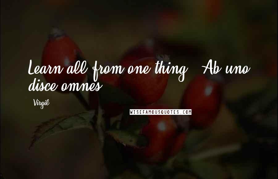 Virgil Quotes: Learn all from one thing. -Ab uno disce omnes