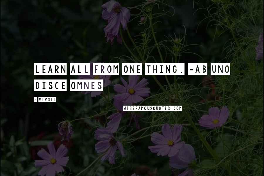 Virgil Quotes: Learn all from one thing. -Ab uno disce omnes