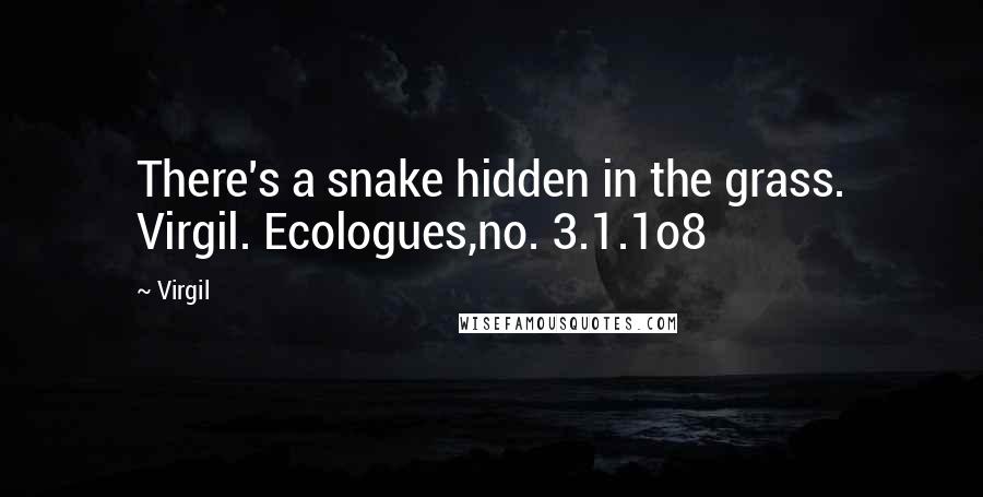 Virgil Quotes: There's a snake hidden in the grass. Virgil. Ecologues,no. 3.1.1o8